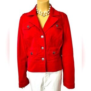 NWOT...VINTAGE, IDEOLOGY DINIM JEAN JACKET RETRO STYLE. AND CLASSY, COTTON BLEND